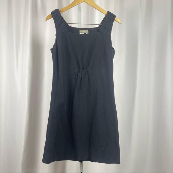 The Territory Ahead Size 8 Black Silk Cotton Sheath Dress Square Neckline - Picture 1 of 6